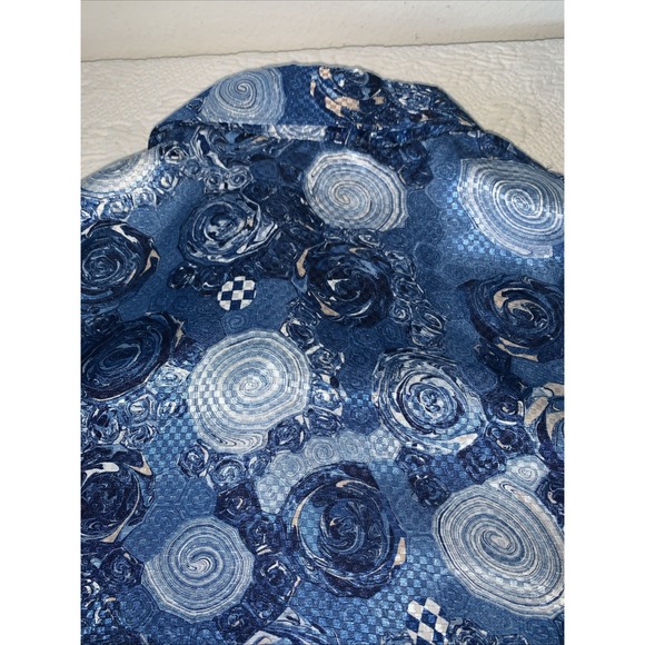 Alan Stuart Shirt Mens XL Banded Waist 70s 80s Retro Geometric USA Vintage Disco - Picture 8 of 8